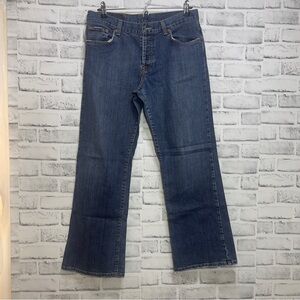 Lucky Brand Dungarees Button Fly Easy Riders Short Inseam Distressed Jeans 10/30